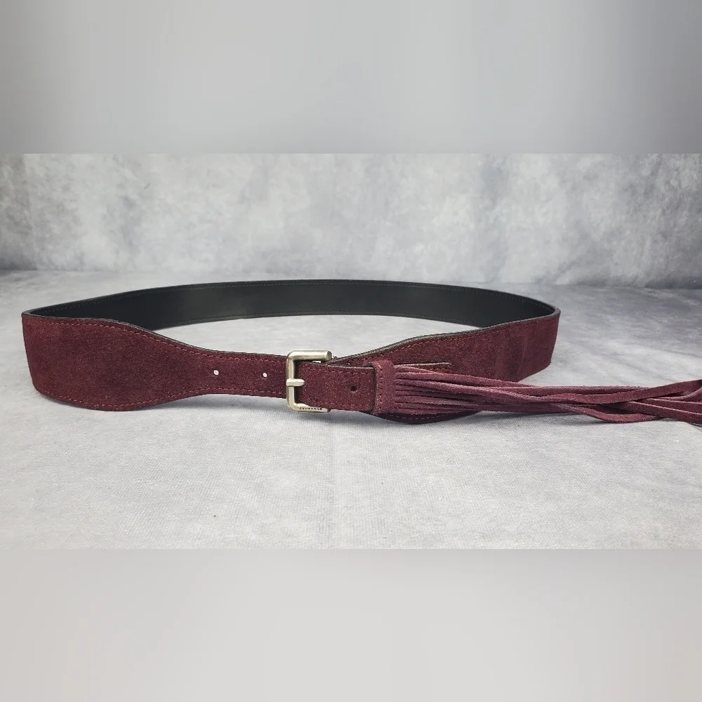 Burberry‎ Women's Maroon Suede belt Made In Italy Size 36